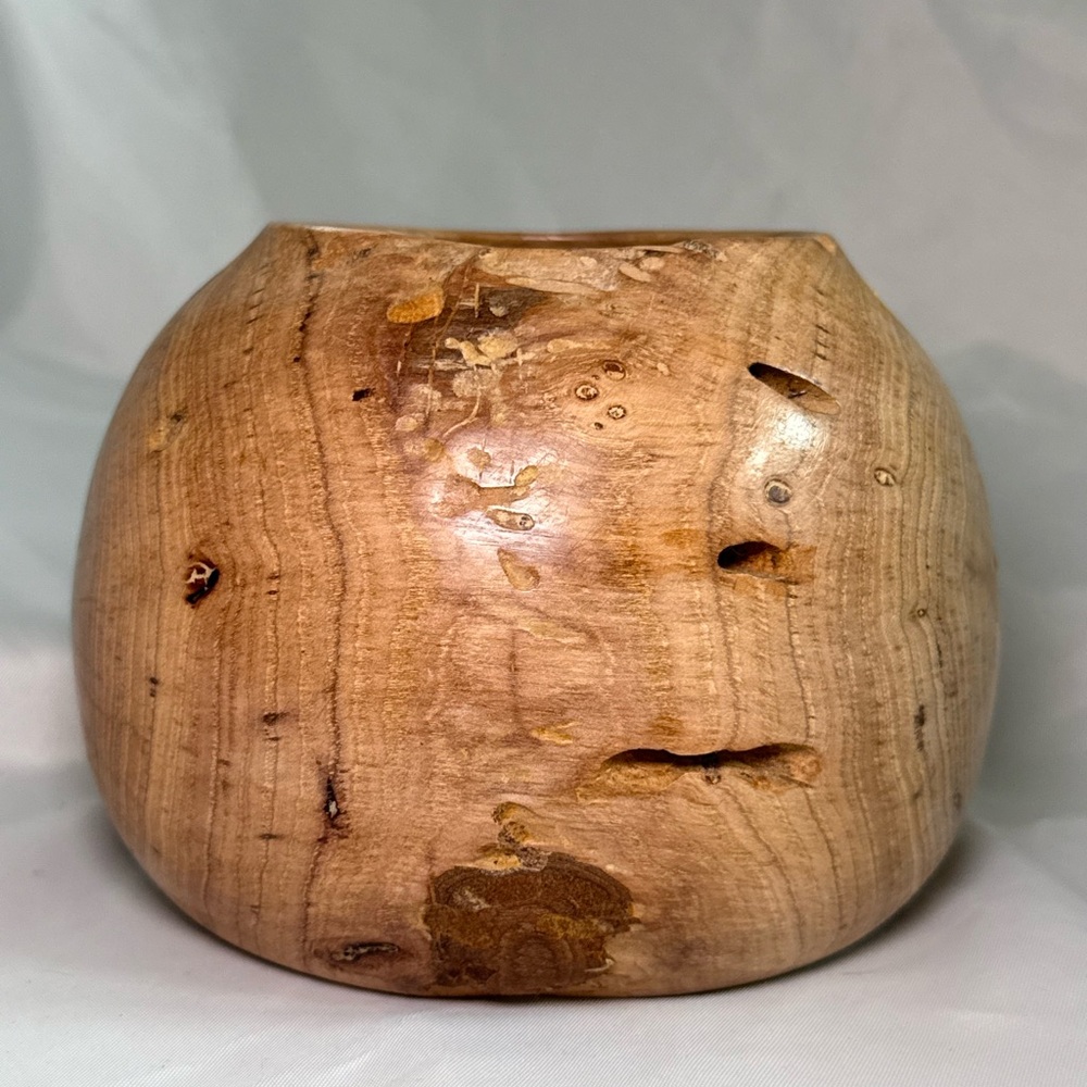 Handmade Natural Decorative Vase/Bowl Turned Wood Raw Edge